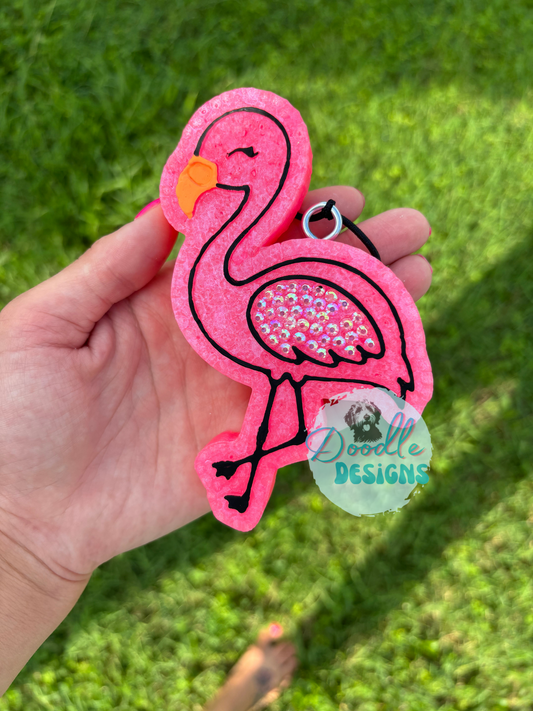 Flamingo with rhinestones